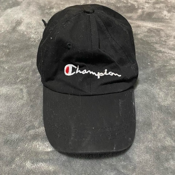 Vintage Black Champion Dad Hat - Picture 1 of 2